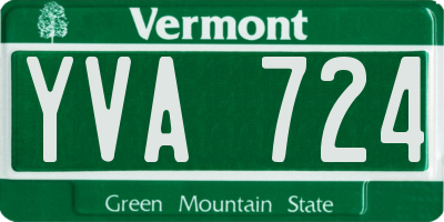 VT license plate YVA724