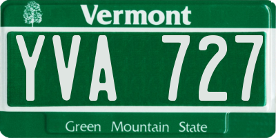 VT license plate YVA727