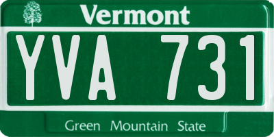 VT license plate YVA731