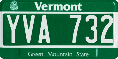 VT license plate YVA732