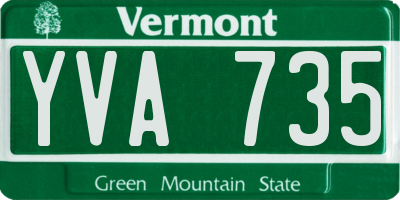 VT license plate YVA735