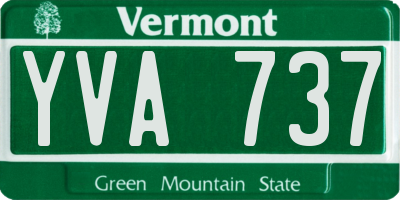 VT license plate YVA737