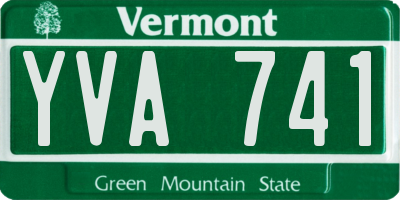 VT license plate YVA741
