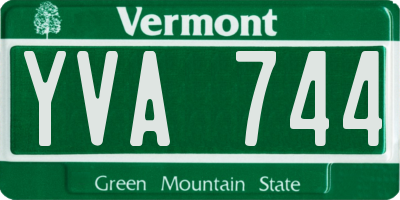 VT license plate YVA744