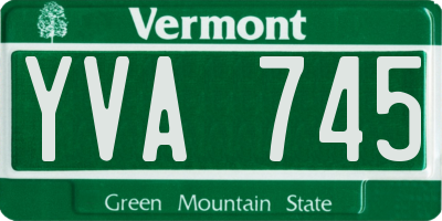 VT license plate YVA745