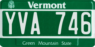 VT license plate YVA746