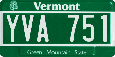 VT license plate YVA751