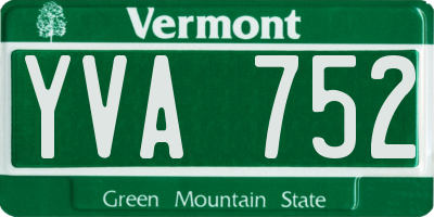 VT license plate YVA752