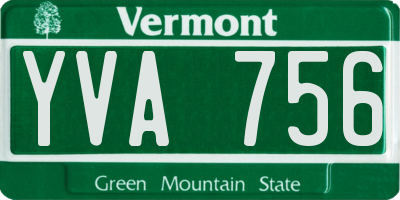 VT license plate YVA756