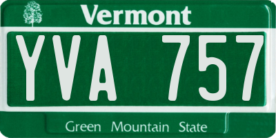 VT license plate YVA757