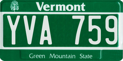 VT license plate YVA759