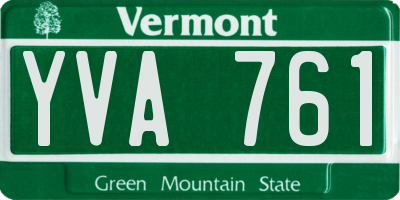 VT license plate YVA761