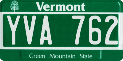VT license plate YVA762