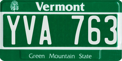 VT license plate YVA763