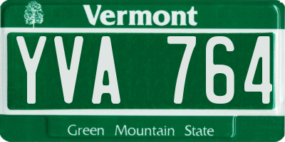 VT license plate YVA764