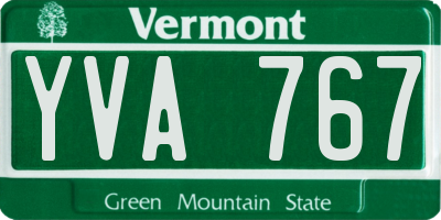VT license plate YVA767