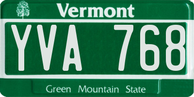 VT license plate YVA768
