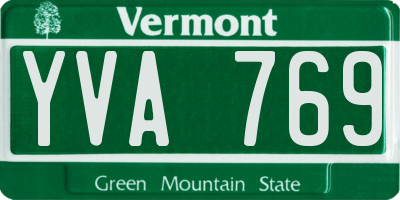 VT license plate YVA769