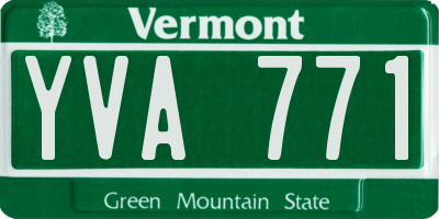 VT license plate YVA771