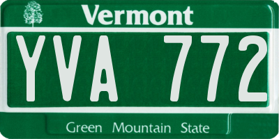 VT license plate YVA772