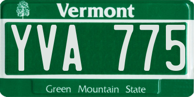 VT license plate YVA775
