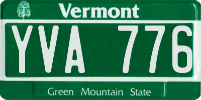 VT license plate YVA776