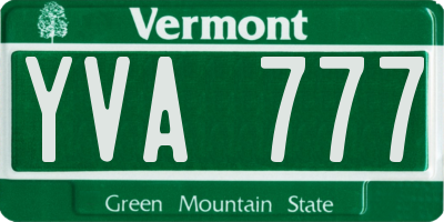 VT license plate YVA777
