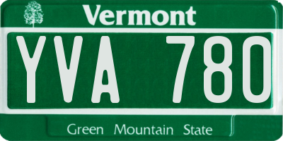 VT license plate YVA780