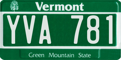 VT license plate YVA781