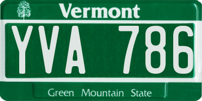 VT license plate YVA786