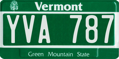 VT license plate YVA787