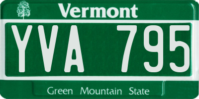 VT license plate YVA795