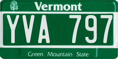 VT license plate YVA797