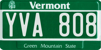VT license plate YVA808