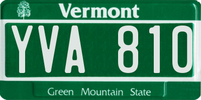 VT license plate YVA810