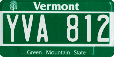 VT license plate YVA812