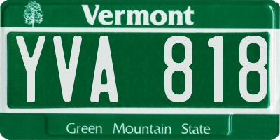 VT license plate YVA818