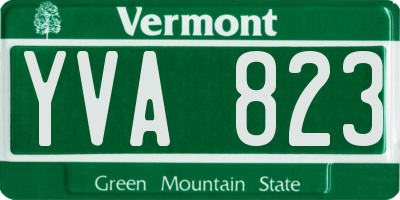 VT license plate YVA823