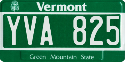 VT license plate YVA825