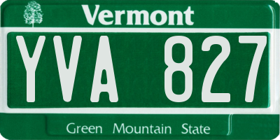 VT license plate YVA827