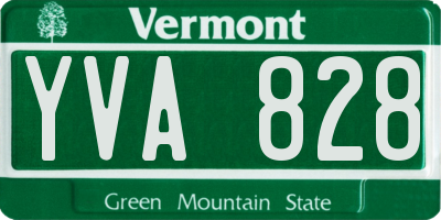 VT license plate YVA828