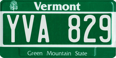 VT license plate YVA829