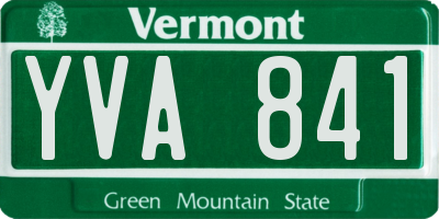 VT license plate YVA841