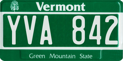 VT license plate YVA842