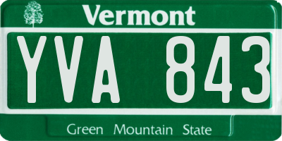 VT license plate YVA843