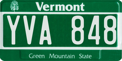 VT license plate YVA848