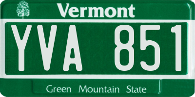 VT license plate YVA851