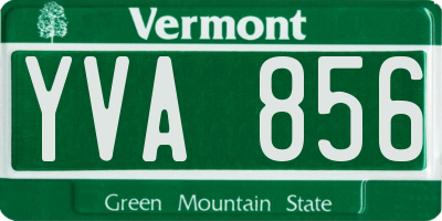 VT license plate YVA856