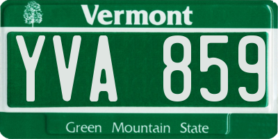 VT license plate YVA859