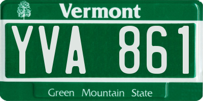 VT license plate YVA861